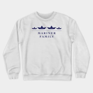 Mariner Family (Seafarer / Paper Boat / Paper Ship / Navy) Crewneck Sweatshirt